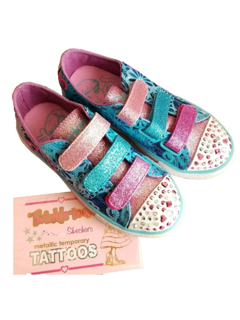 Skechers Twinkle Toes Chit Chat Prolifics LightUp Sneaker Sweet Spirit Size 12.5